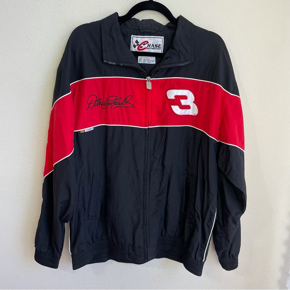 Vintage Dale Earnhardt #3 Nascar Racing Black and Red Windbreaker Jacket